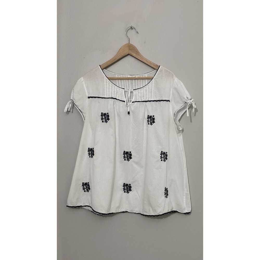 Womens 100% Cotton Top Size 18/20 (2X) Lightweight Beachy Coastal Cottegecore